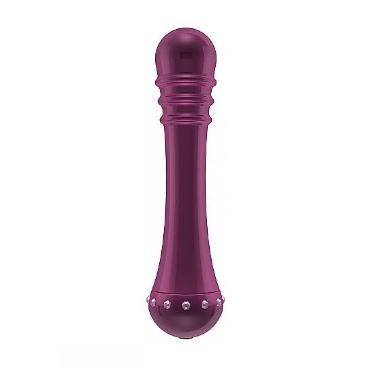Вибратор с ребристой головкой The Emerald Purple - 16,3 см.