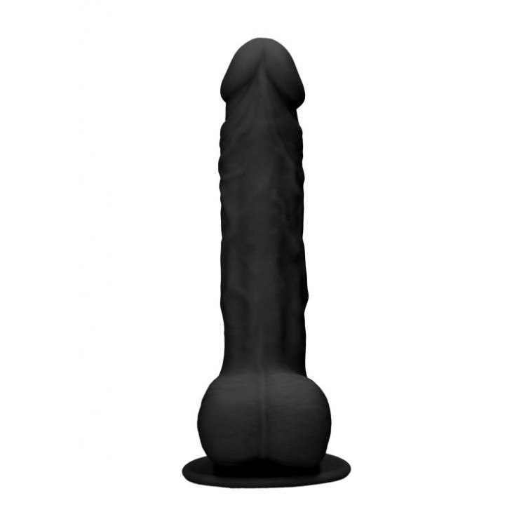 Черный фаллоимитатор Realistic Cock With Scrotum - 24 см. Черный фаллоимитатор Realistic Cock With Scrotum - 24 см.