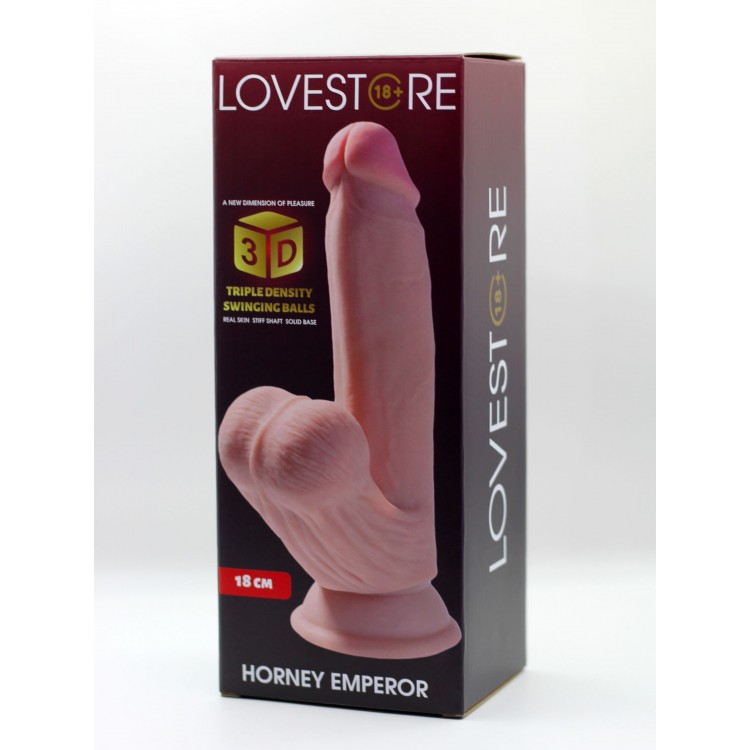 Телесный реалистичный фаллоимитатор Horney Emperor - 19,5 см.