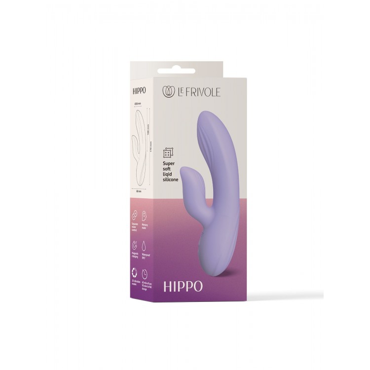 Сиреневый вибратор-кролик Hippo - 17 см.