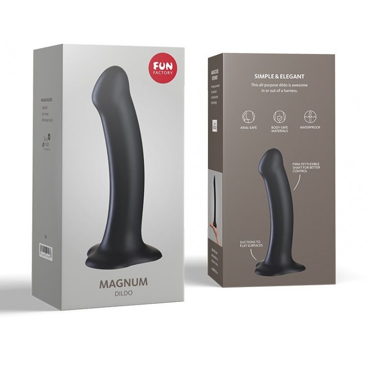 Чёрный гладкий фаллоимитатор Magnum - 18,3 см.
