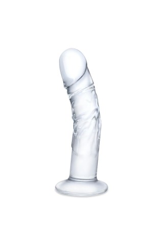 Стеклянный фаллоимитатор из стекла 7’’ Curved Realistic Glass Dildo With Veins - 15,9 см.