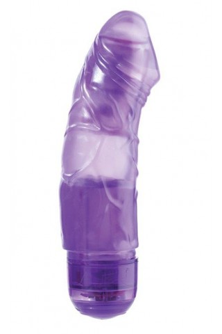 Фиолетовый вибромассажёр JELLY JOY 6INCH 10 RHYTHMS - 15 см.