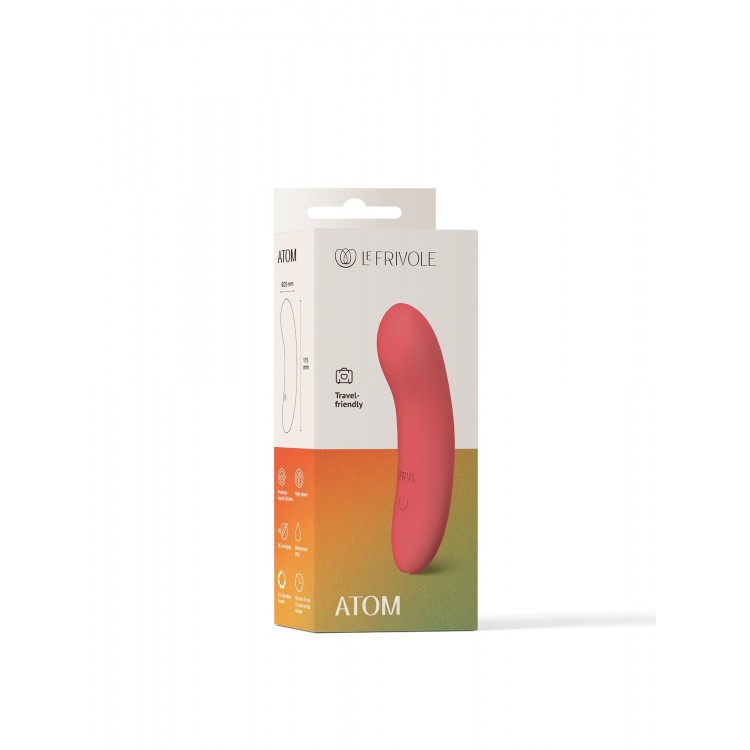 Коралловый мини-вибратор Atom - 11,5 см.