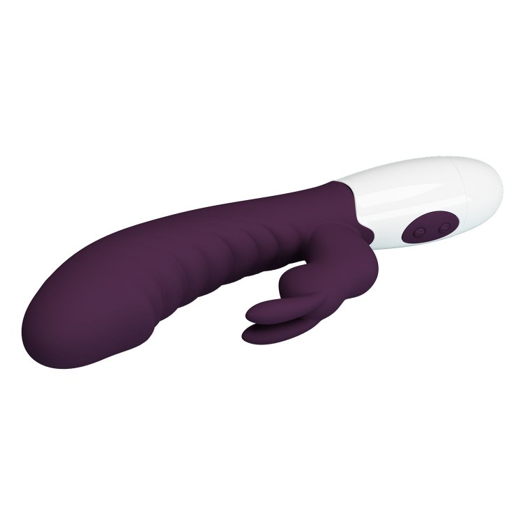 Фиолетовый вибратор-кролик Naughty Bunny - 19,8 см.