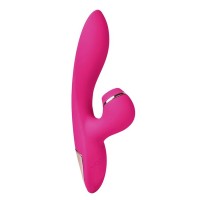 Розовый вибратор-кролик с вакуумной стимуляцией 5’’ Silicone Suction Kiss - 20,3 см.