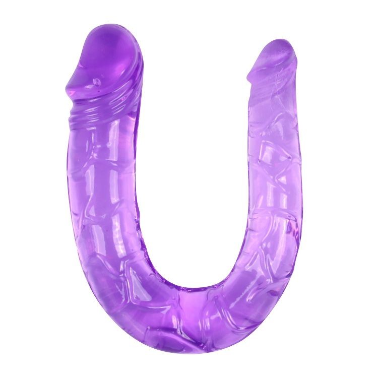 Двухсторонний фаллоимитатор Twin Head Double Dong фиолетового цвета - 29,8 см. -1