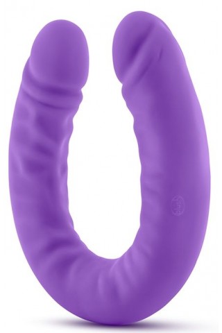 Фиолетовый двусторонний фаллоимитатор 18 inch Silicone Slim Double Dong - 45,7 см.