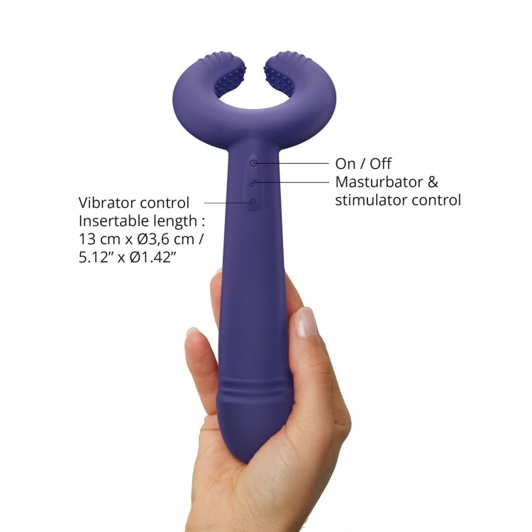 Темно-синий вибратор для пар Please Me Multi Vibrator