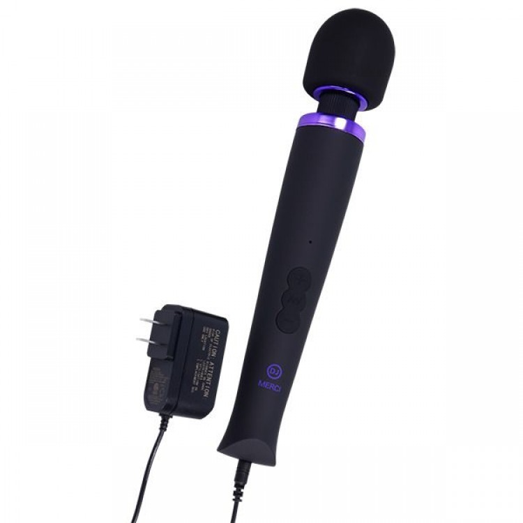 Черный жезловый вибромассажёр Merci Power Wand