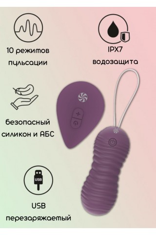 Фиолетовые вагинальные виброшарики с пультом ДУ Ray - 8,3 см.