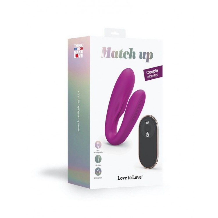 Лиловый вибратор для пар Match Up Couple Vibrator with Remote Control