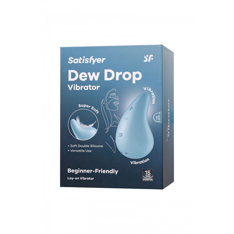 Голубой вибромассажер в форме капли Dew Drop