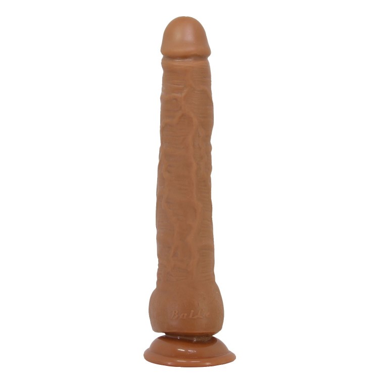 Темно-бежевый фаллоимитатор-гигант на присоске Dick - 28 см.
