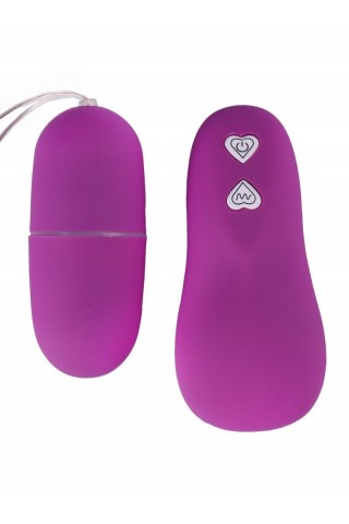 Фиолетовое гладкое виброяйцо с пультом ДУ