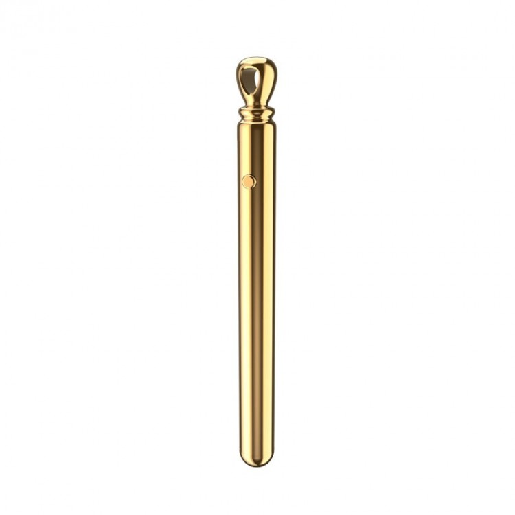 Золотистая подвеска-вибратор Genie Flirting Pen