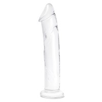 Большой стеклянный стимулятор 12’’ Glass Dildo With Veins & Flat Base - 28 см.