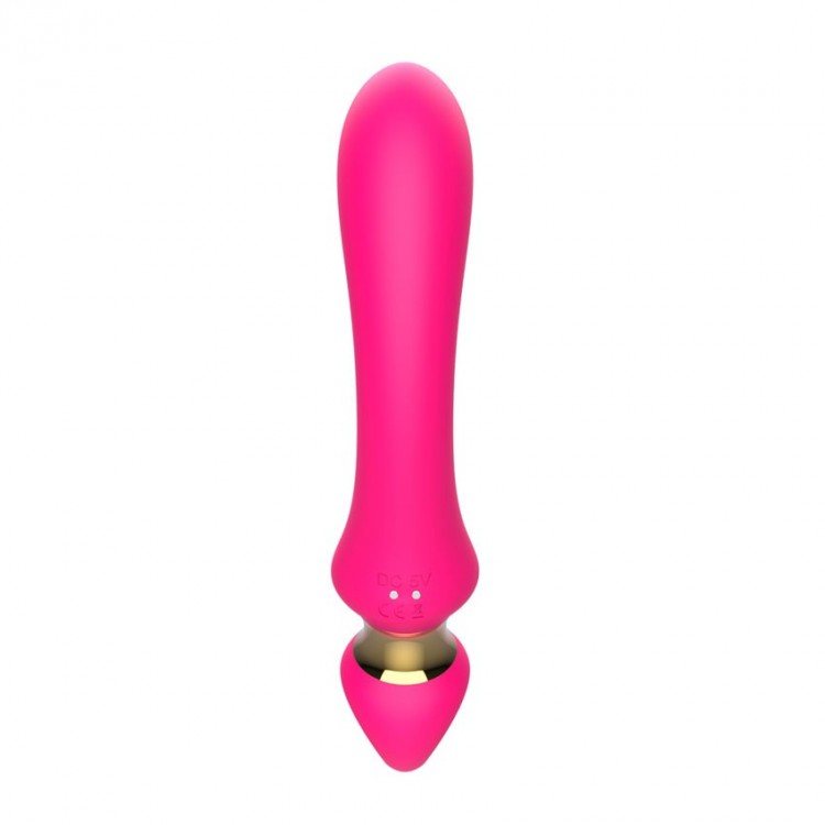 Розовый изогнутый вибромассажер Moon Vibrator - 21,1 см.