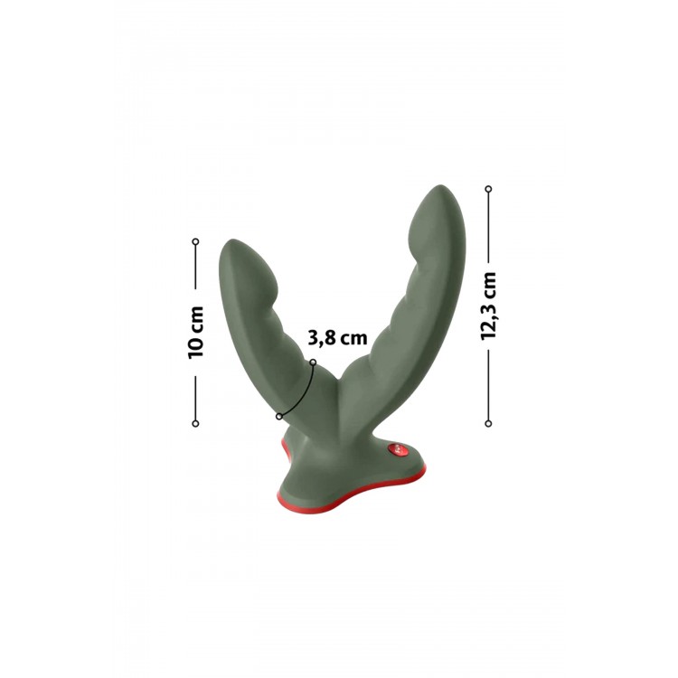 Оливковый двойной фаллоимитатор Ryde - 12,3 см.