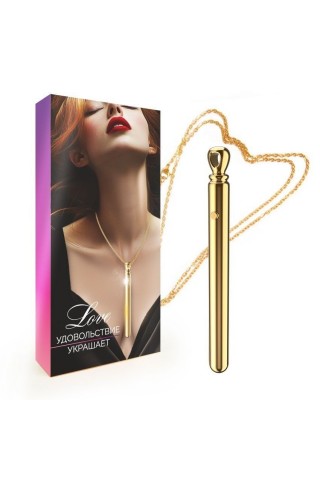 Золотистая подвеска-вибратор Genie Flirting Pen