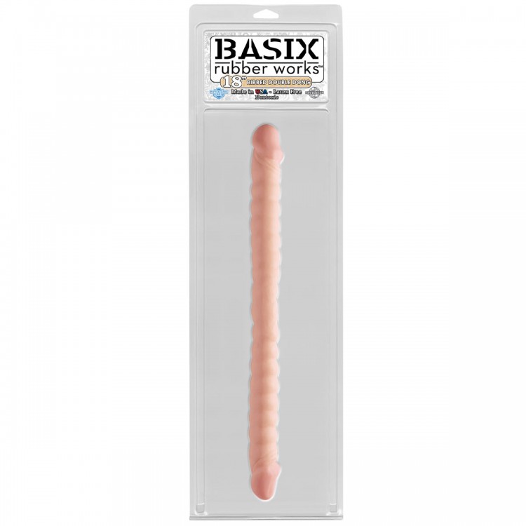 Фаллоимитатор 18" Ribbed Double Flash - 45 см.