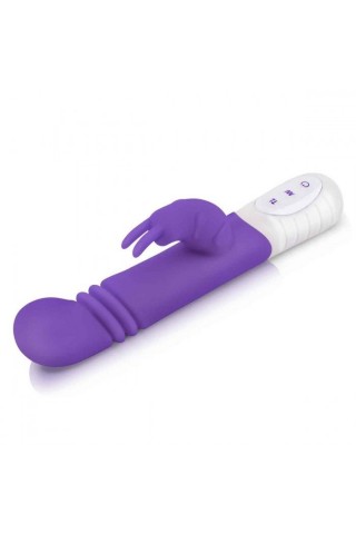 Фиолетовый массажер для G-точки Slim Shaft thrusting G-spot Rabbit - 23 см.