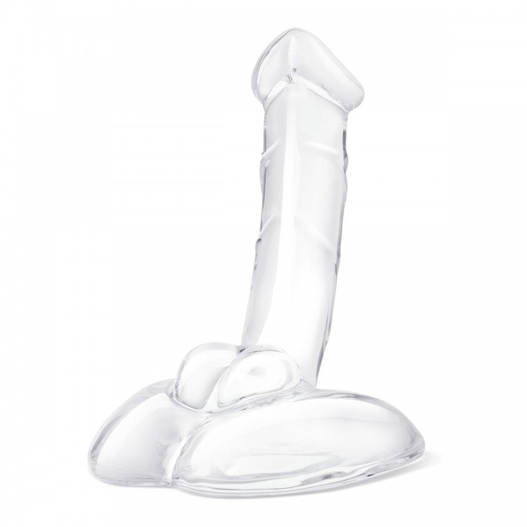 Стеклянный фаллоимитатор на подставке 7,5’’ Rideable Standing Glass Cock With Stability Base - 19 см.