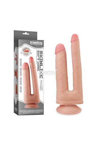 Двойной фаллоимитатор Skinlike Double Penetration Soft Cock - 25 см.
