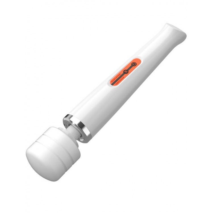Белый, работающий от USB жезловый вибратор Mega Wand - 22 см.