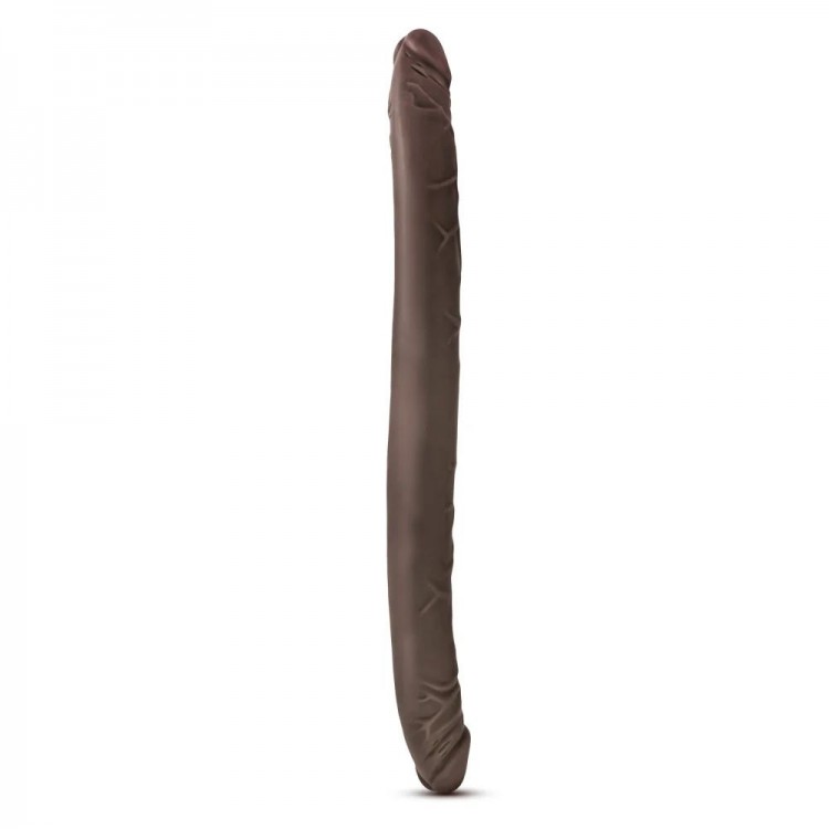 Коричневый двусторонний фаллоимитатор Chocolate 16-Inch Long Dildo - 41,5 см.