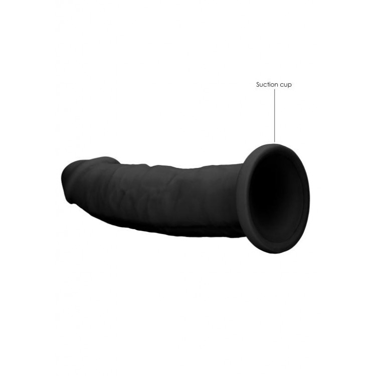 Черный фаллоимитатор Silicone Dildo Without Balls - 22,8 см.