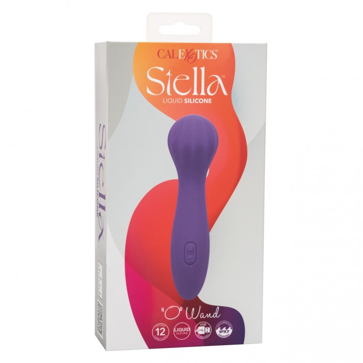 Фиолетовый вибромассажер Stella Liquid Silicone “O” Wand - 17,75 см.