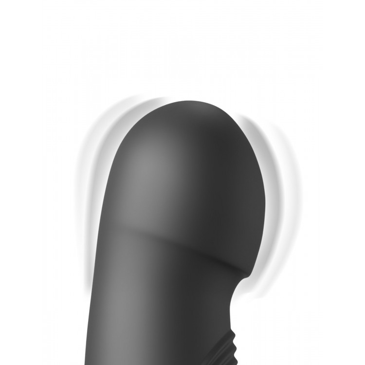 Черный вибратор с функцией фрикций Pogo Thruster - 23,5 см.