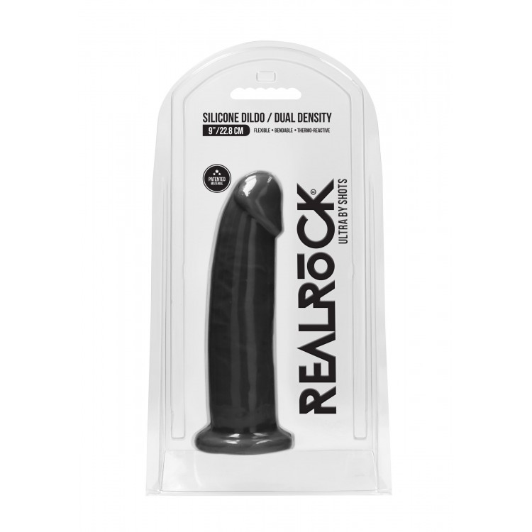 Черный фаллоимитатор Silicone Dildo Without Balls - 22,8 см.