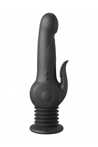 Черный вибратор с функцией фрикций Pogo Thruster - 23,5 см.