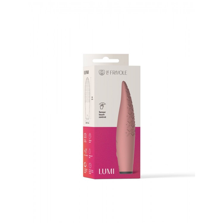 Розовый мини-вибратор с сенсорным управлением Lumi