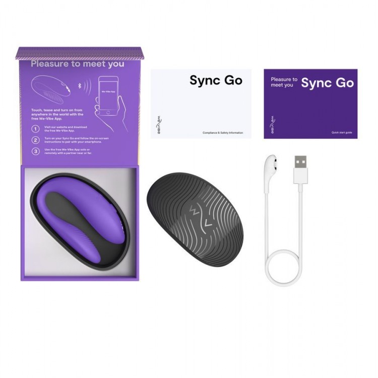 Фиолетовый вибромассажер для пар We-Vibe Sync Go