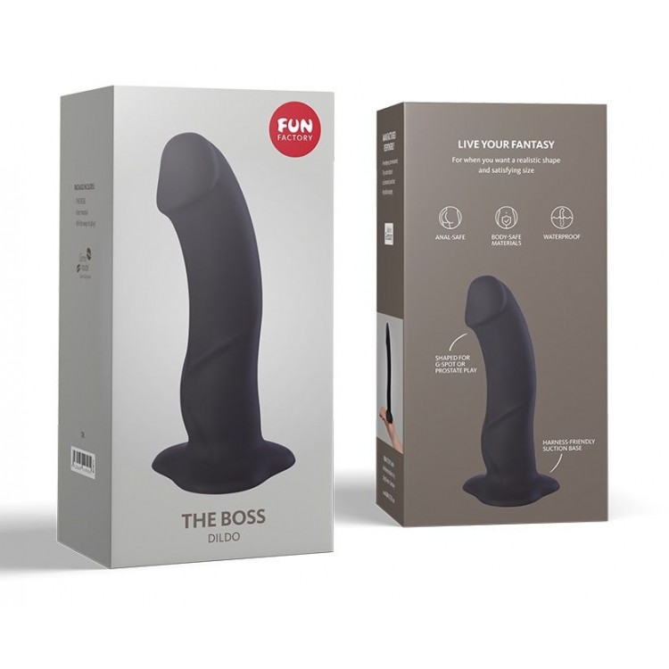 Чёрный реалистичный фаллоимитатор The Boss Dildo - 18 см. Чёрный реалистичный фаллоимитатор The Boss Dildo - 18 см.