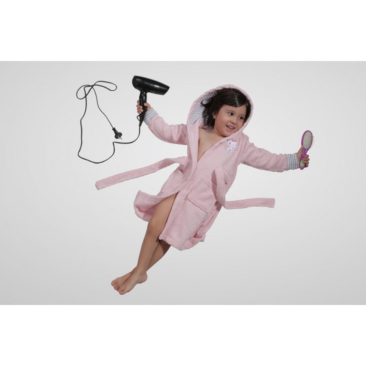Халат детский махровый с капюшоном TEENY-pink 912/2, KARNA