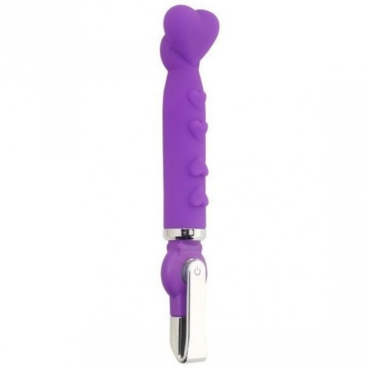 Фиолетовый вибратор ALICE 20-Function Heart Shaped Vibe - 18,2 см.