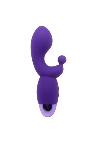 Фиолетовый вибратор INDULGENCE Rechargeable G Kiss - 16,5 см.