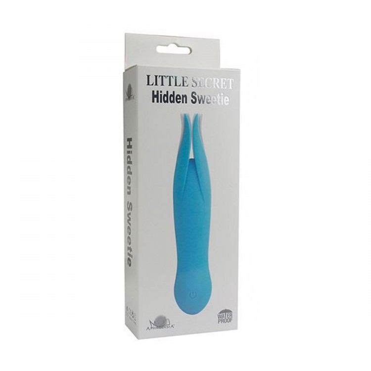 Голубой клиторальный вибростимулятор LITTLE SECRET - 16,5 см.