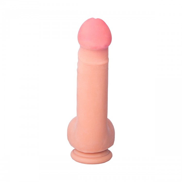 Телесный вибратор REALSTICK ELITE VIBRO с пультом ДУ - 19 см.