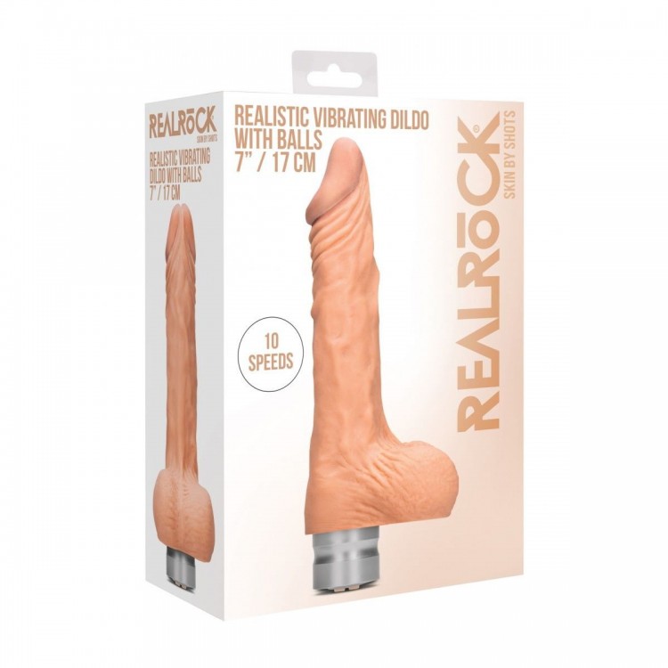 Телесный вибратор Vibrating Dildo With Balls - 17 см. Телесный вибратор Vibrating Dildo With Balls - 17 см.