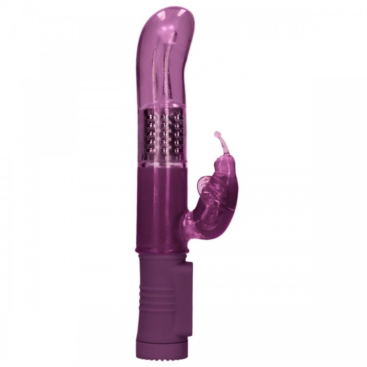 Фиолетовый вибратор-кролик Rotating Butterfly - 22,8 см.