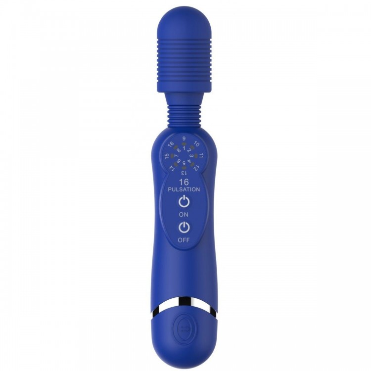 Синий универсальный массажер Silicone Massage Wand - 20 см.
