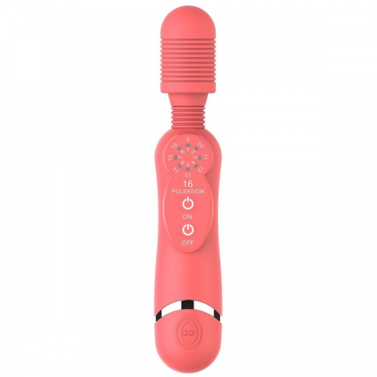 Розовый универсальный массажер Silicone Massage Wand - 20 см.