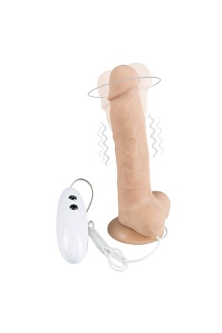 Телесный вибратор-ротатор на присоске Cesar Vibrator & Rotator - 17,5 см.