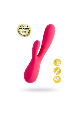 Красный вибратор-кролик Satisfyer Mono Flex с управлением через приложение - 20,4 см.