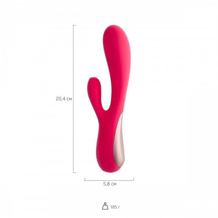 Красный вибратор-кролик Satisfyer Mono Flex с управлением через приложение - 20,4 см.